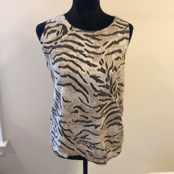 Chico’s zebra print open front jacket and matching sleeveless top - Picture 9 of 12